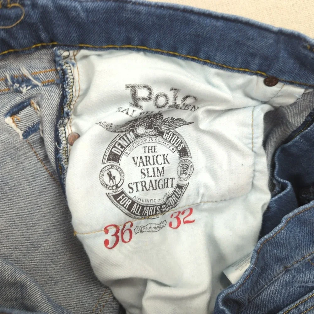 Polo Ralph Lauren Jeans Mens‎ 36x32 Blue Varick Slim Straight Preppy Casual